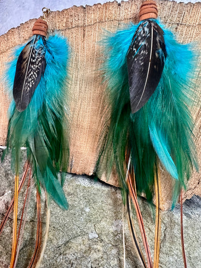 The Colorado 12– Turquoise and Brown Handmade Customizable Feather Earrings