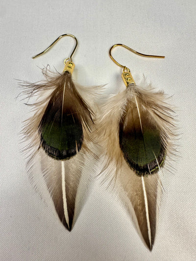 The Dita - Handmade Short Natural Feather Earrings