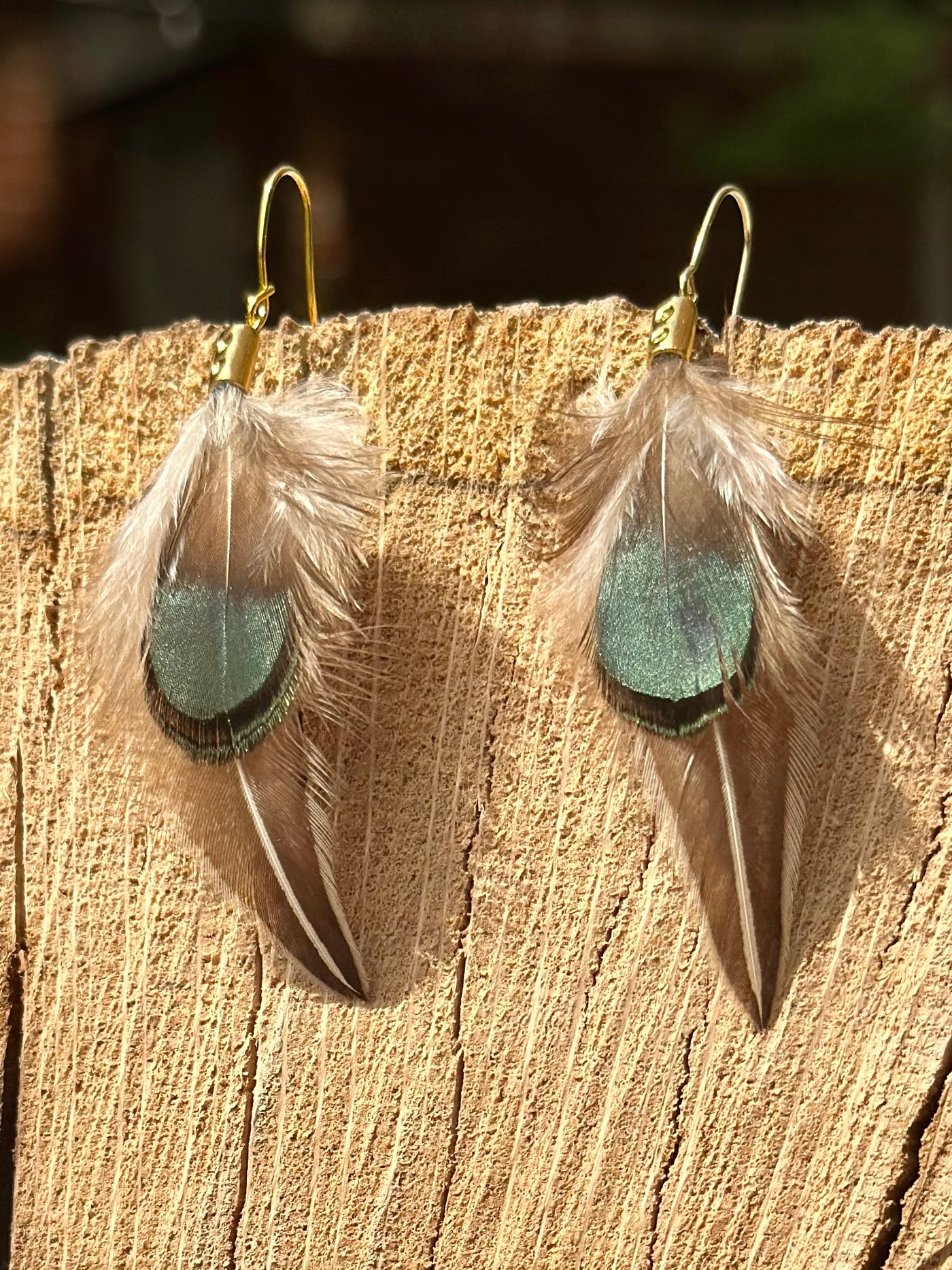 The Dita - Handmade Short Natural Feather Earrings