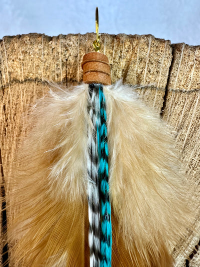 The Dorothy Midi – 8 inch Brown & Turquoise Handmade Statement Feather Earrings