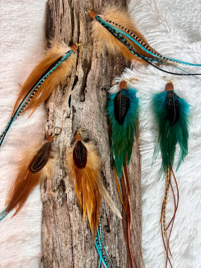 The Colorado 12– Turquoise and Brown Handmade Customizable Feather Earrings
