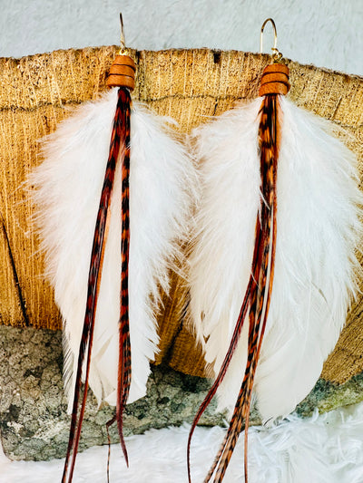 The Kezia – 8 inch Soft Blend Handmade Everyday Feather Earrings