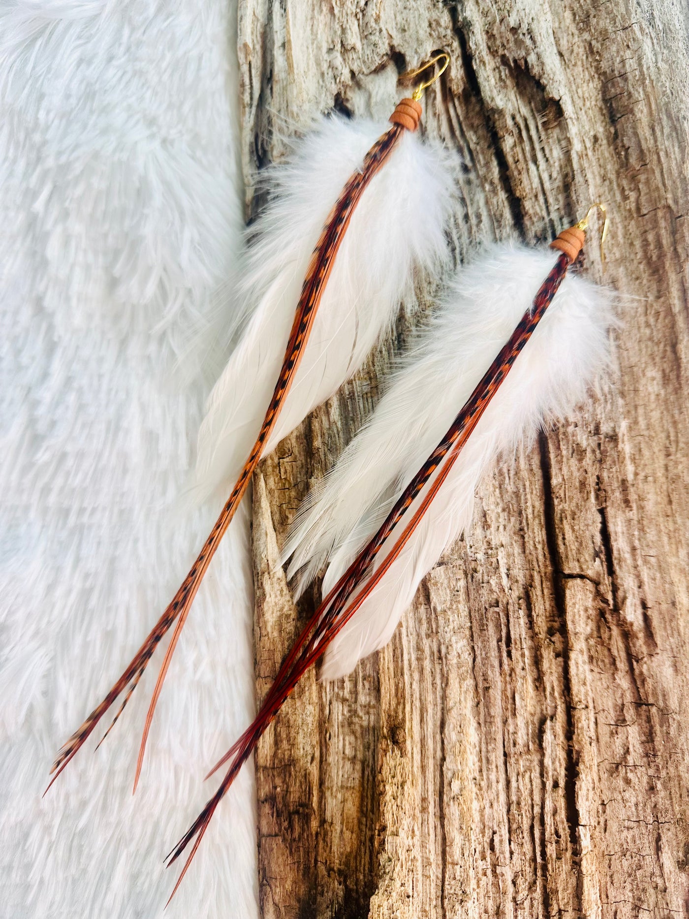 The Kezia – 8 inch Soft Blend Handmade Everyday Feather Earrings