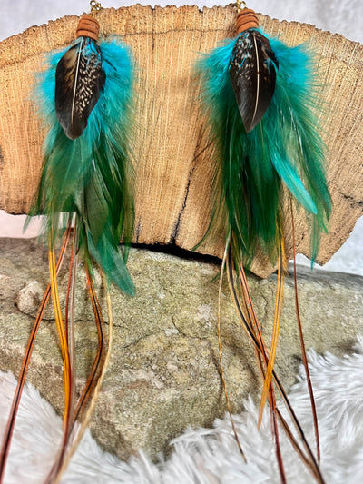 The Colorado 12– Turquoise and Brown Handmade Customizable Feather Earrings
