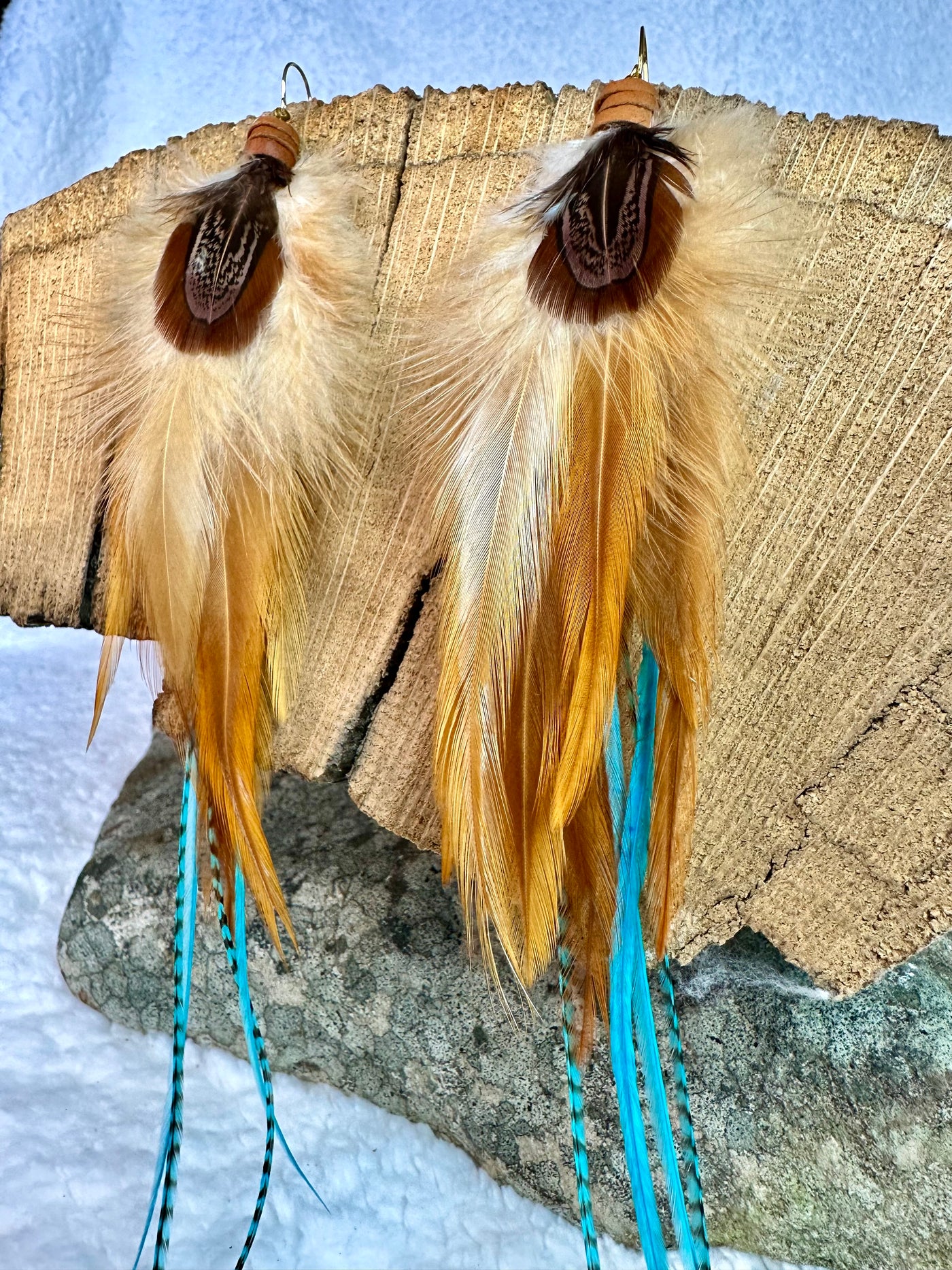 The Wyoming – 8 inch Soft Blend Handmade Everyday Feather Earrings