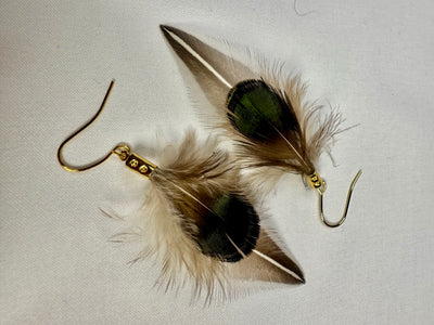 The Dita - Handmade Short Natural Feather Earrings