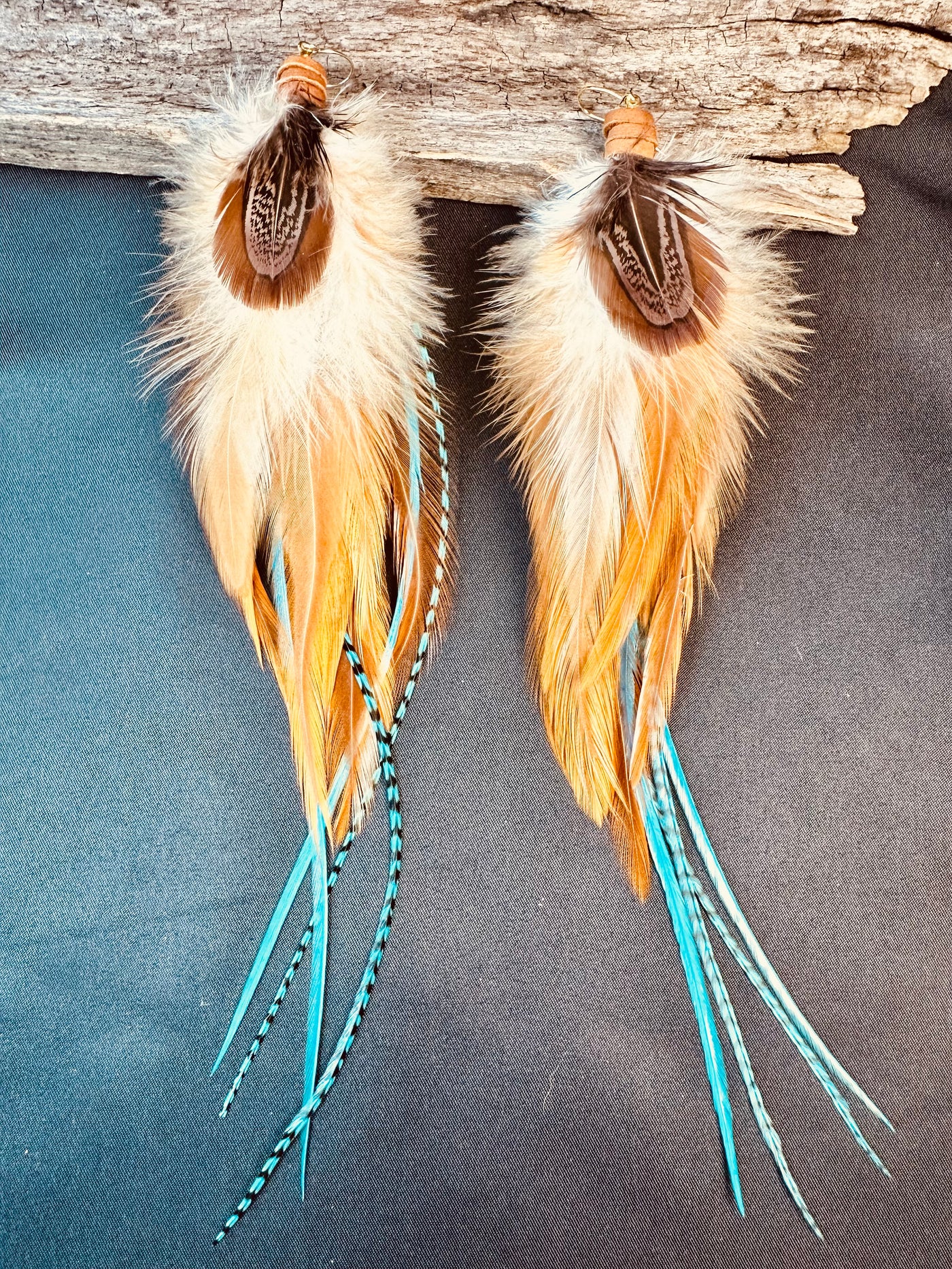The Wyoming – 8 inch Soft Blend Handmade Everyday Feather Earrings
