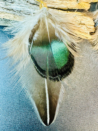 The Dita - Handmade 1 inch Short Natural Feather Earrings