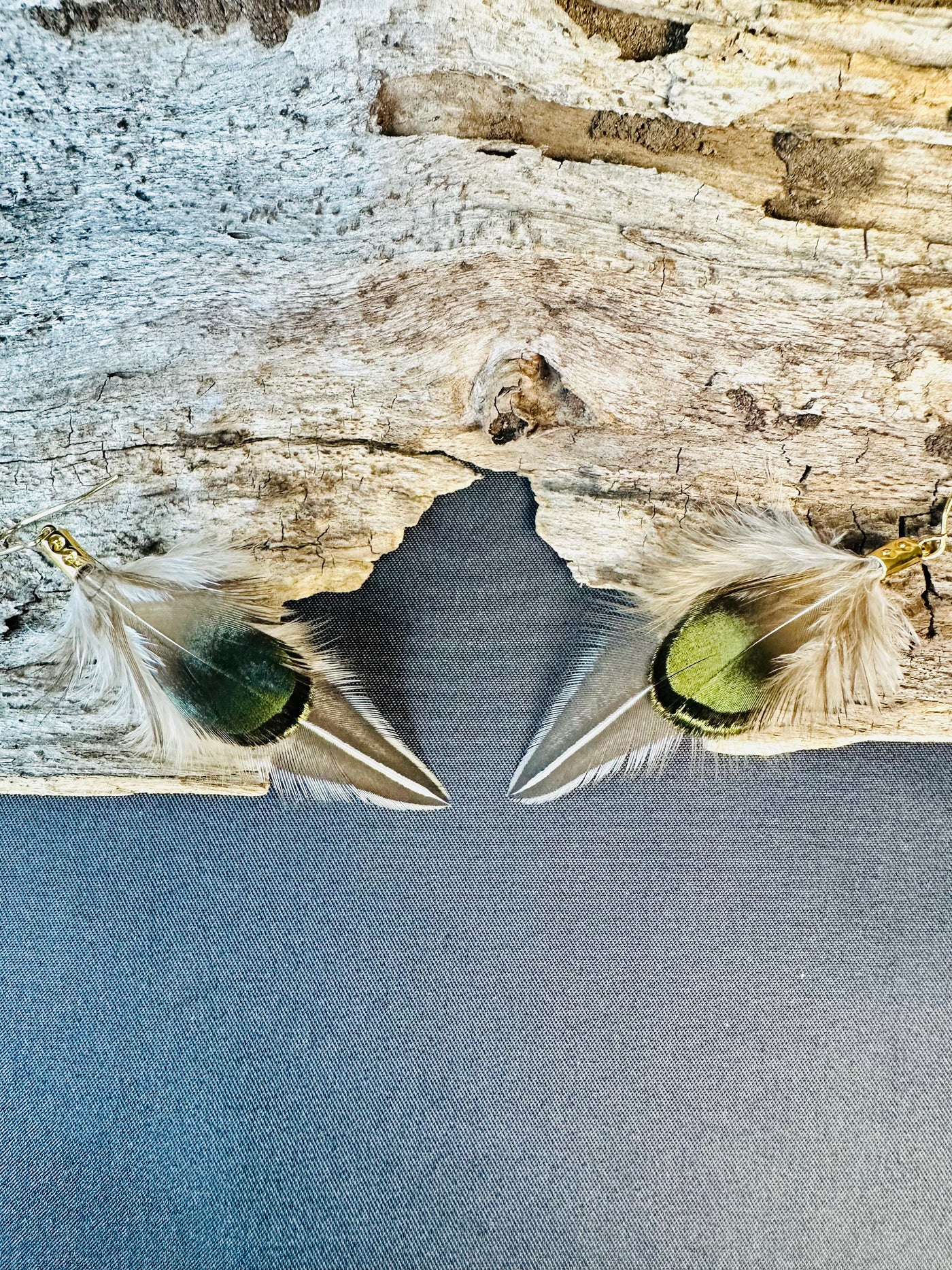 The Dita - Handmade 1 inch Short Natural Feather Earrings