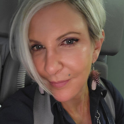 Handmade Pink Polka Dot 1 inch Mini Feather Earrings