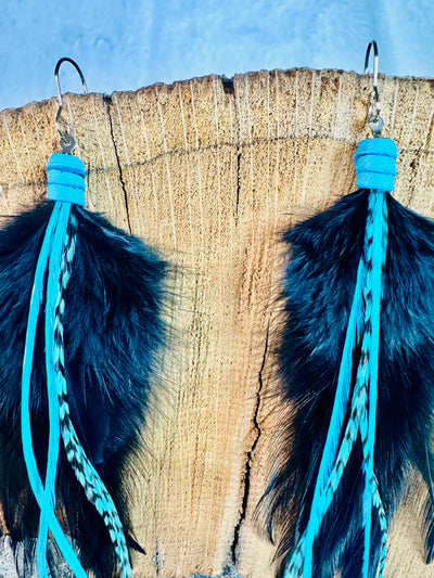 The Amy – 8 inch Soft Blend Handmade Everyday Feather Earrings