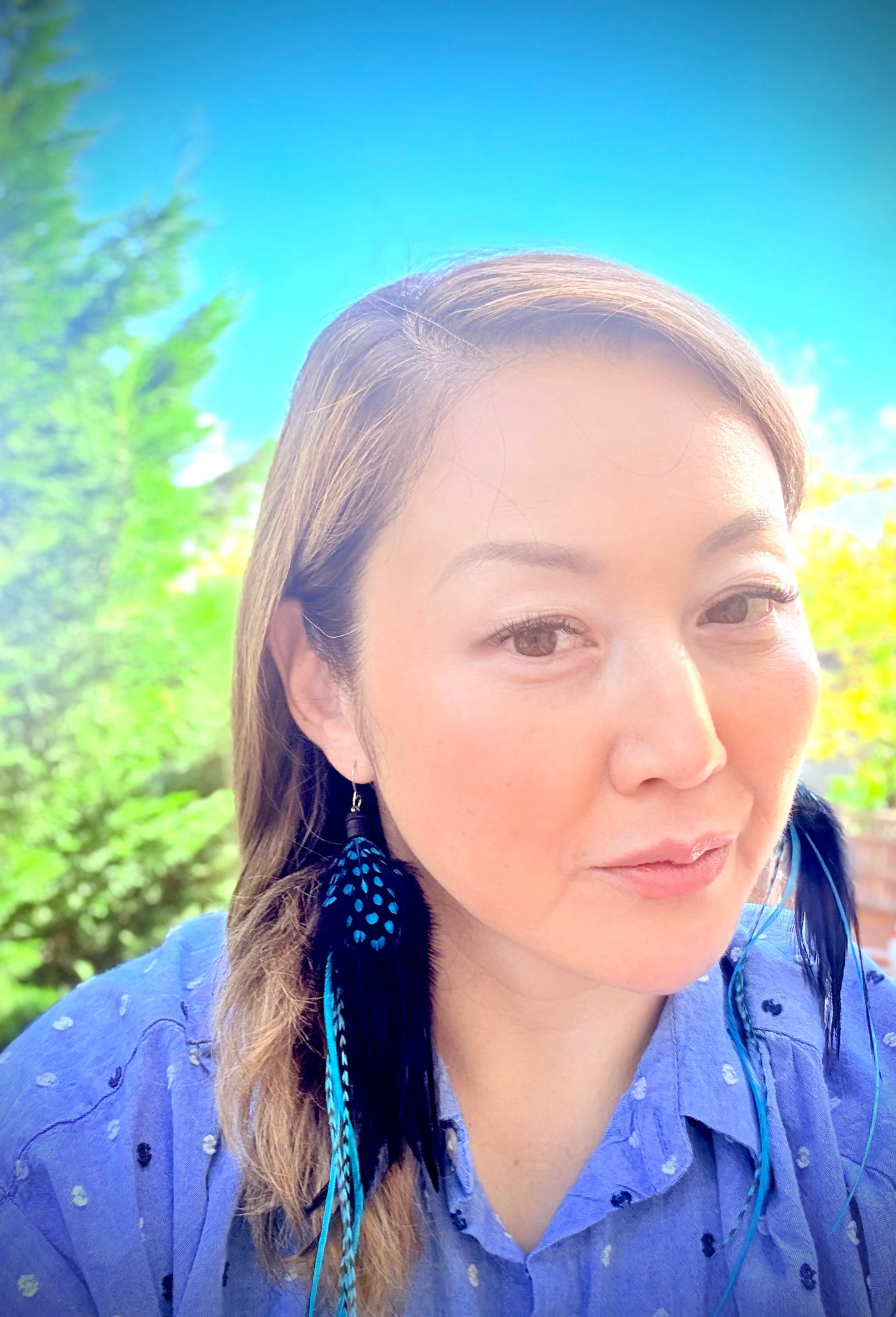 The Tess – 8 inch Black & Turquoise Handmade Showstopper Feather Earrings