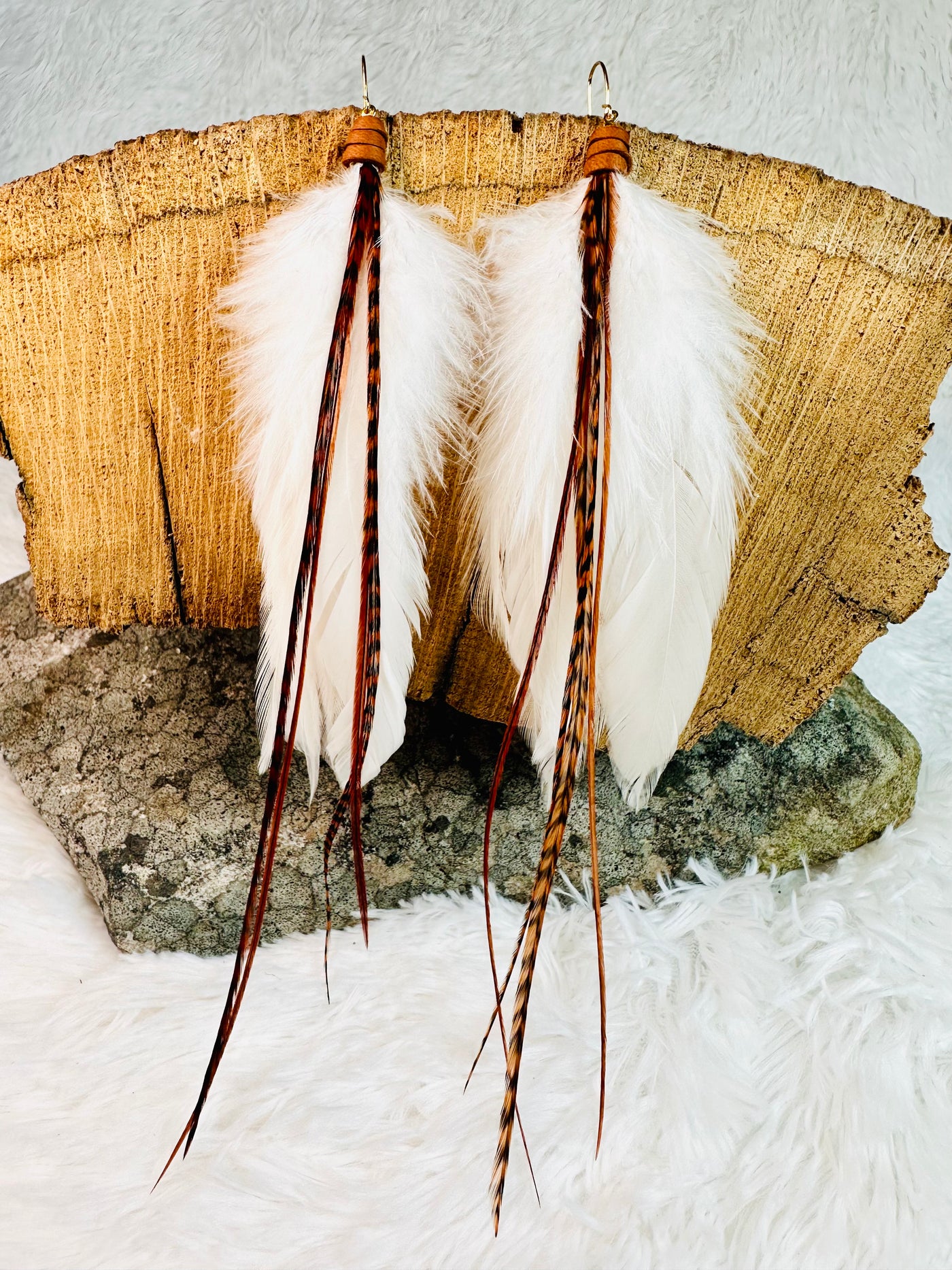 The Kezia – 8 inch Soft Blend Handmade Everyday Feather Earrings
