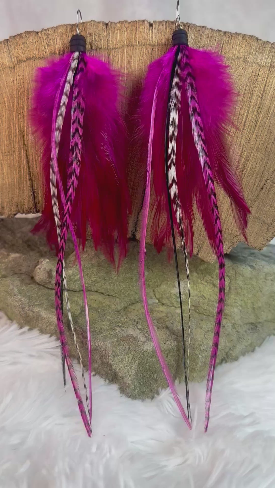 The Blanche – Handmade 8 inch Feather Earrings Inspired by Blanche Devereaux