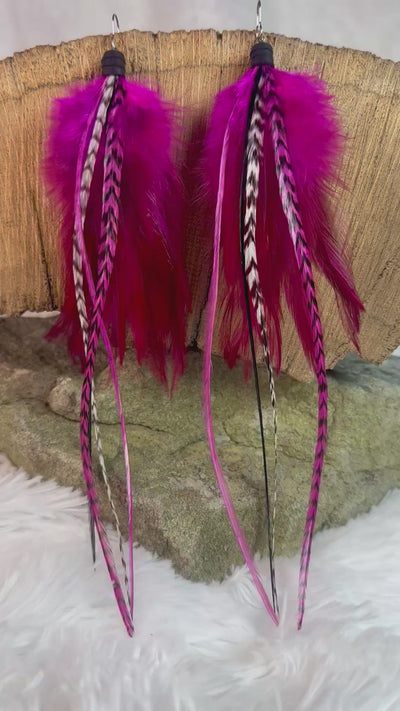 The Blanche – Handmade 8 inch Feather Earrings Inspired by Blanche Devereaux