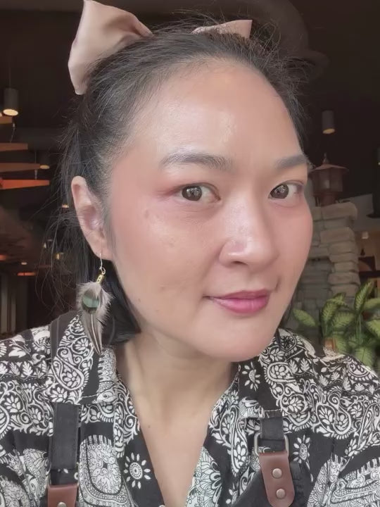 The Dita - Handmade 1 inch Short Natural Feather Earrings